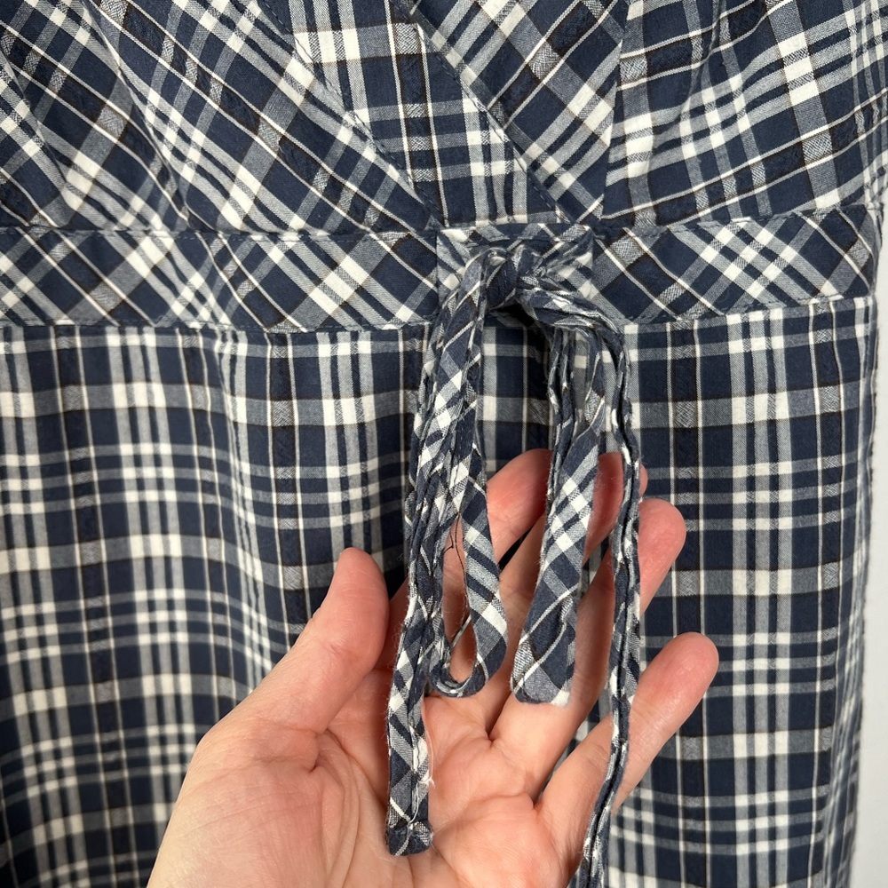 Nine West Blue Plaid Cotton Summer Dress Size 16 - Picture 8 of 15